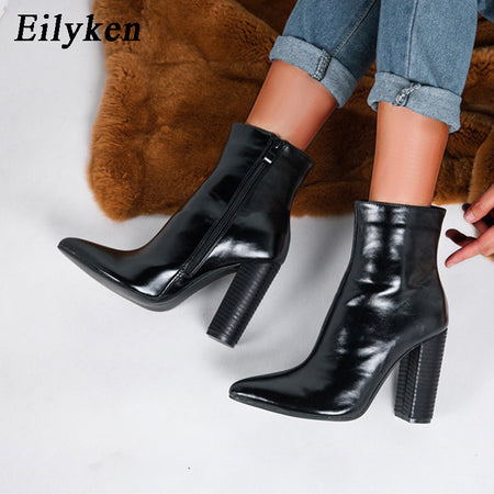 FEDONAS Fashion Brand Women Ankle Snow Boots Warm High Heels Ladies Shoes Woman Party Wedding Pumps Basic Genuine Leather Boots