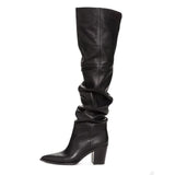 RIZABINA Size 36-43 Real Leather Women Over Knee Boots Fashion Brand Sexy High Heel Winter Shoes Women Party Street Footwear