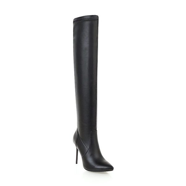 MORAZORA 2020 new arrival autumn over the knee boots women pu stiletto high heels party prom shoes sexy slim Stretch boots woman