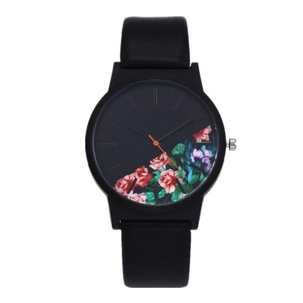 2018 Black Flower Watch Women Watches Ladies Brand Luxury Famous Female Clock Quartz Watch Wrist Relogio Feminino Montre Femme