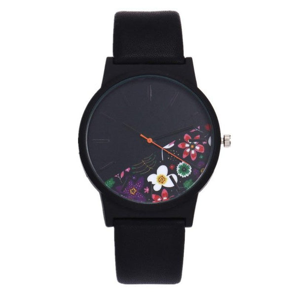 2018 Black Flower Watch Women Watches Ladies Brand Luxury Famous Female Clock Quartz Watch Wrist Relogio Feminino Montre Femme