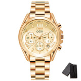 Luxury Rose Gold Women Casual Watch Waterproof Calendar Unique Quartz Business Dress Watches for Female Golden Lady Clock