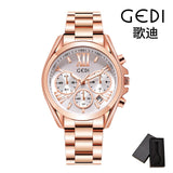 Luxury Rose Gold Women Casual Watch Waterproof Calendar Unique Quartz Business Dress Watches for Female Golden Lady Clock