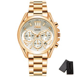 Luxury Rose Gold Women Casual Watch Waterproof Calendar Unique Quartz Business Dress Watches for Female Golden Lady Clock