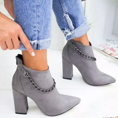 2020 new women spring boots high heel shoes oversized zipper martin boots casual party wedding ladies plus size boots