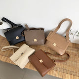 Casual Retro Women Shoulder Bags Designer Brand Chic Strap Female Handbags Luxury Pu Leather Crossbody Messenger Bag Large Purse