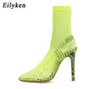 Eilyken Women Pointed Toe Mesh Holes Sandals Sexy Summer Shoes Breathable Cool Spring OL Party High Heel Anckle Boots size 35-40