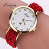 Drop Shipping Fashion Women Gold Braided Leather Wrist Watch For Women Ladies Star Crystal Luxury Crystal Quartz Watch Clock