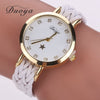 Drop Shipping Fashion Women Gold Braided Leather Wrist Watch For Women Ladies Star Crystal Luxury Crystal Quartz Watch Clock