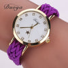 Drop Shipping Fashion Women Gold Braided Leather Wrist Watch For Women Ladies Star Crystal Luxury Crystal Quartz Watch Clock