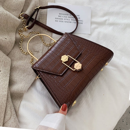 Stone pattern PU Leather Crossbody Bags For Women 2020 Mini Shoulder Messenger Bag With Metal Handle Lady Travel Totes