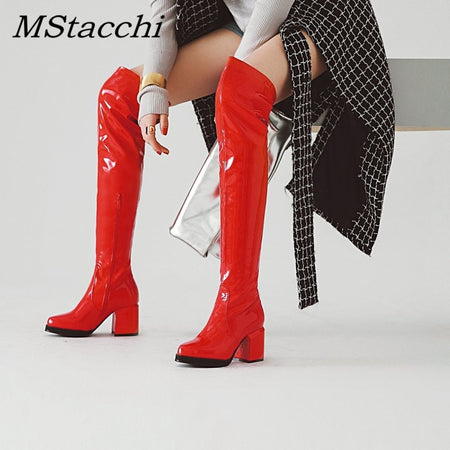 GBHHYNLH Women Autumn Motorcycle Ankle Boots Sexy High Heels Platform Boots Round Head PU Leather Booties Party shoes LJA480