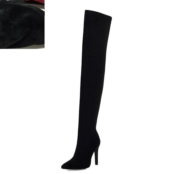 Brand New women's shoes woman Plus Large big size 32-48 over the knee boots thin high heel sexy Party Boots botas de mujer 2019