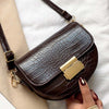 Luxury Fashion Women Crossbody Bag Crocodile Semicircle Saddle Bags Soft Leather Shoulder Bags For Ladies Handbags Designer