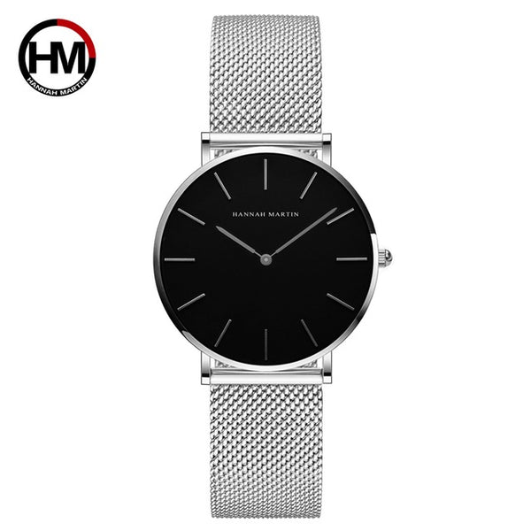 Women Watches Top Brand Luxury Japan Quartz Movement Stainless Steel Sliver White Dial Waterproof Wristwatches relogio feminino