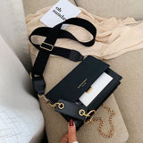 2019 new mini handbags women fashion ins ultra fire retro wide shoulder strap messenger bag purse simple style Crossbody Bags