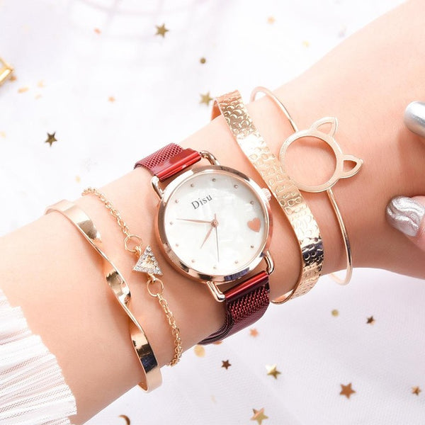 2019 New brand Starry Sky Women Watch Fashion Elegant Magnet Buckle Vibrato Purple Gold Ladies Wristwatch Luxury Women Watches