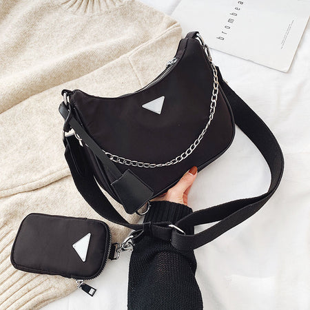 New Rhombus Black Rock Soft Single Shoulder Oblique Span Chain Bag Luxury Handbags for Woman 2020 PU Leather Messenger Bag