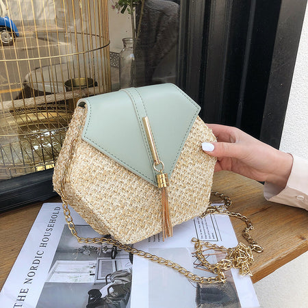 Small Straw Bucket Bags For Women 2020 Summer Crossbody Bags Lady Travel Purses and Handbags Female Shoulder Messenger Bag