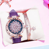 Luxury Women Watches Bracelet set Starry Sky Ladies Bracelet Watch Casual Leather Quartz watch Wristwatch Clock Relogio Feminino