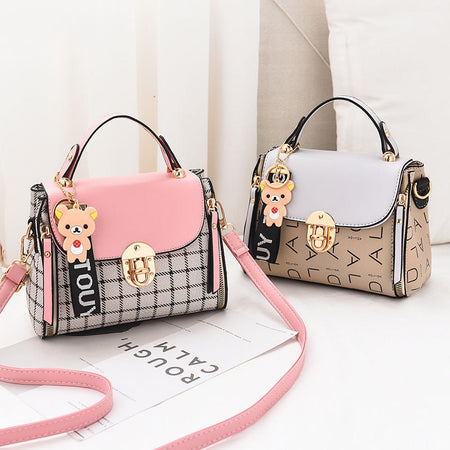 New arrival fashion letter diamonds pearl rivet box shape casual female handbag party purse ladies crossbody messenger bags SAC