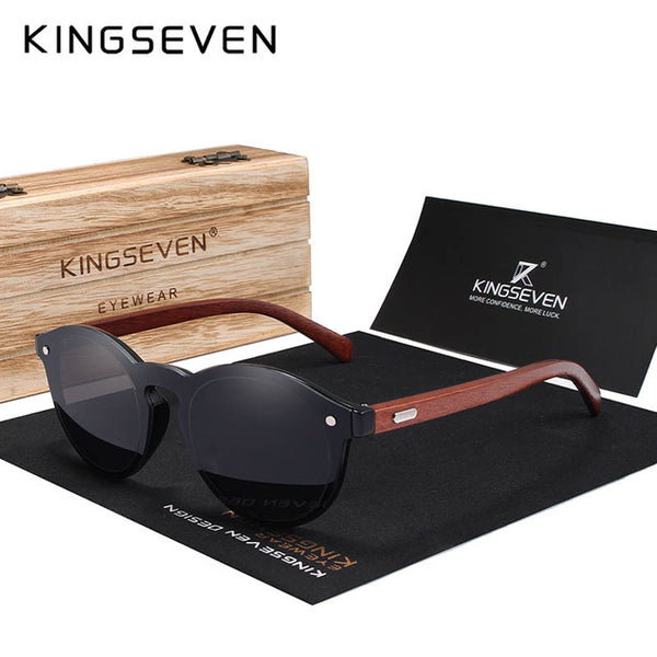 KINGSEVEN DESIGN 2020 Natural Handmade Wood Sunglasses Men Sun Glasses Women Brand Design Original Rosewood Glasses Oculo