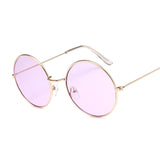 2019 Retro Round Pink Sunglasses Women Brand Designer Sun Glasses For Women Alloy Mirror Female Oculos De Sol Black