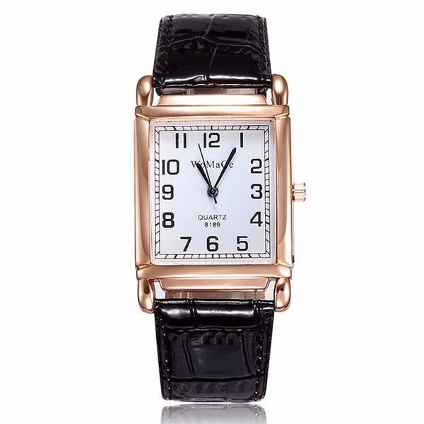 2019 New Watches Women Square Rose Gold Wrist Watches Red Leather Fashion Brand Watches Female Ladies Quartz Clock montre femme