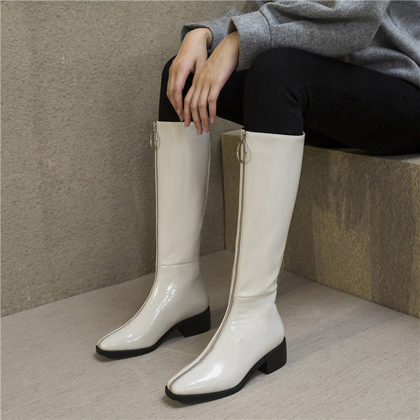 FEDONAS New Knee High Boots Women Genuine Leather Party Night Club Chelsea Shoes Woman Calf Boots Autumn Winter Warm High Boots